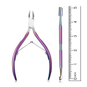 Cortacutículas Profesional de Titanio Arcoíris, Acero Inoxidable, para Eliminar Piel Muerta, Herramientas de Manicura, Afilado - Product Image 3