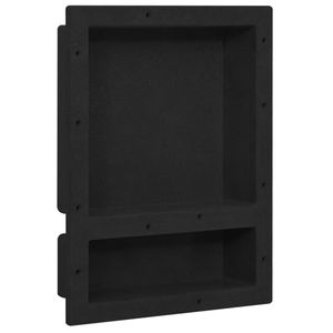 Niche de douche noire mate 16,1''x20,1''x3,9'' avec 2 compartiments, étagères de salle de bain - Product Image 1