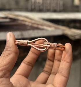 Pulseras Unisex de Cobre Puro y Ágata Hechas a Mano, Brazalete Magnético Único de Cobre Martillado - Product Image 2