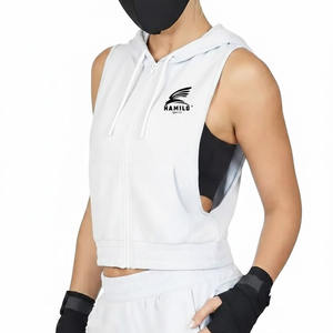 Sudaderas sin Mangas Personalizadas para Hombre, Estilo Fitness, Mezcla de Algodón, Ropa Deportiva Atractiva para Invierno, Teñido Liso - Product Image 4