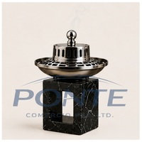 Encensoir Arabe Haut de Gamme en Marbre Noir et Métal pour Oud, Résine d'Encens, Aromathérapie – Écologique et Moderne