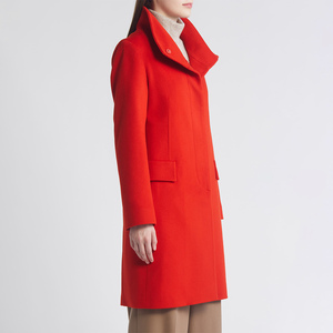 Abrigo Largo de Lana para Mujer, Cuello Alto, Cierre de Botón, Color Sólido, Elegante, para Invierno - Product Image 2