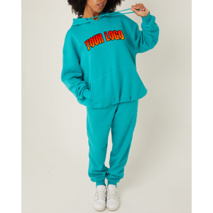 ฤดูใบไม้ร่วงฤดูหนาวผู้หญิงชุดวอร์ม 2 ชิ้นเสื้อมีฮู้ดพร้อมกางเกงมีเชือกผูกสบายๆแฟชั่นชุดกีฬา - Product Image 5