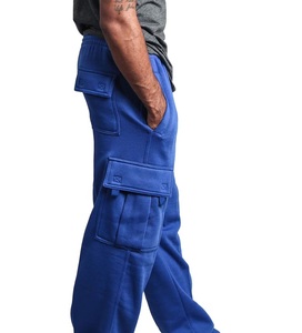 Pantalones Cargo Tácticos de Trabajo de Pesca en Color Azul Liso con 4 Bolsillos, Pierna Ancha, Estilo Vintage, Acampanados y Holgados - Product Image 3