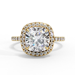Bague de fiançailles en diamant de laboratoire taille coussin 1,75 ct, certifiée IGI, couleur E F VS, avec pavé caché en or et sertissage galerie, cadeau de bijoux - Product Image 2