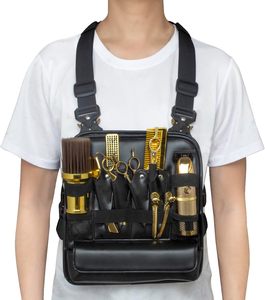 Sac de barbier professionnel pour barbiers, sac à ciseaux en cuir PU pour coiffeur avec compartiments organisés, sangles réglables, résistant à l'eau - Product Image 3