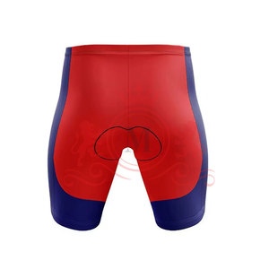 Ensemble maillot et short de cyclisme pour homme, design color block rouge, blanc et bleu, fermeture éclair intégrale sur le devant, coupe sans couture pour adultes - Product Image 6