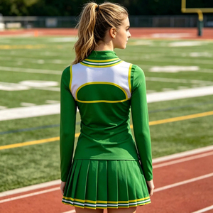 Robe d'uniforme de cheerleading bleue pour filles, sans manches, avec logo frontal, kits d'équipe - Product Image 5