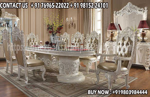 Meubles de salle à manger traditionnels persans pliables en bois de teck avec feuille d'or, finition brillante de luxe, style ferme, pour école - Product Image 3