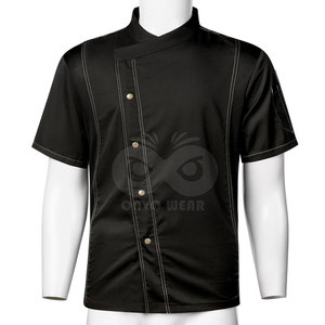 เสื้อเชฟมืออาชีพ แขนสั้นสำหรับผู้ชาย ชุดยูนิฟอร์มครัว ปักลายตามสั่ง ชุดทำงาน - Product Image 2