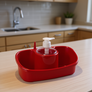 Organizer per Lavello Basic Forte con Dispenser di Sapone, Vasca Singola Rettangolare per Uso in Cucina - Product Image 3