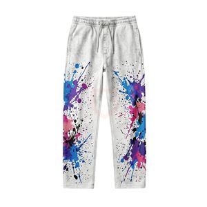 Light Blue Men's Jeans Acid Wash Denim Trousers <b>Abstract</b> Pattern Print Urban Streetwear Relaxed Fit Heavyweight Cotton Pants - Product Image 4