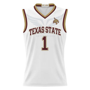 # Maillot de basket-ball unisexe léger des Texas State Bobcats, respirant, en polyester, uniforme d'équipe universitaire - Product Image 5