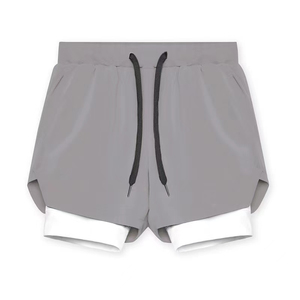 Pantalones Cortos Deportivos Personalizados para Hombre, 100% Algodón, 2 en 1, de Secado Rápido, Doble Capa, Transpirables, para Gimnasio, Fitness, con Logotipo Frontal - Product Image 2