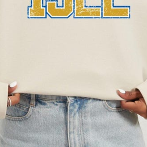 Sweat-shirt col rond personnalisé style universitaire, pull en polaire oversize avec patch brodé, vêtement décontracté streetwear - Product Image 6