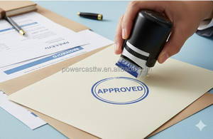 Máquina de Sellos de Plástico Personalizada con Logotipo de Oficina, Mini Sello Cuadrado de 12x12mm, Autoentintable y Autorreversible - Product Image 3