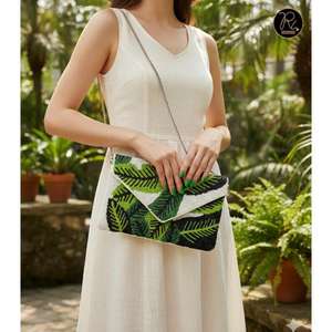 Pochette de soirée de luxe perlée pour femme, sac à main fait main en perles, pour mariage, mariée, accessoires de mode ethniques de créateur - Product Image 4