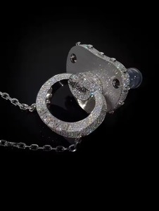 Cadena de Plata de Ley 925 con Diamantes de Imitación para Colgante de Chupete, para el Hijo Mayor, Estilo Hip Hop Rapper Bling - Product Image 6