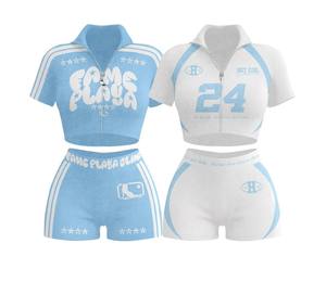 Nouvel ensemble tendance d'été pour femme : short cycliste imprimé et crop top, ensemble décontracté vintage deux pièces, ensemble short d'été pour femme - Product Image 5