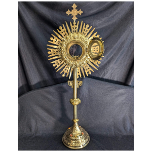 Monstrancia de Latón para Culto Espiritual, Monstrancia Real de Latón, Monstrancia Decorativa para Oración en Capilla e Interior de Iglesia Sagrada - Product Image 5