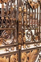Grandes portes doubles de luxe en fer forgé, forgées à la main, anti-effraction, modernes, décoratives, pour entrée sécurisée, cour et appartement