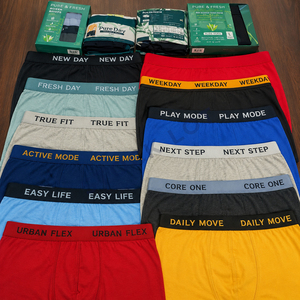 <b>Men</b> Bamboo Fiber Boxer Briefs Knitted Seamless Breathable Mid Rise Underwear Custom OEM <b>Trunks</b> Solid Color Bulk Sale Supplier BD - Product Image 1