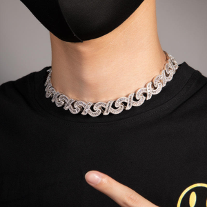 Luxury <b>Iced</b> <b>Out</b> Infinity Link Bracelet Moissanite Diamond 925 Silver Hip Hop Jewelry - Product Image 6