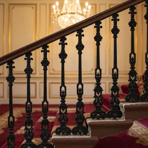 Balustres d'escalier élégants en fer forgé, kit de remplacement de meneaux décoratifs classiques en métal pour support de main courante d'escalier intérieur - Product Image 2