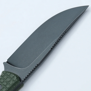 Cuchillos de hoja fija con mango verde texturizado y clip para funda de cinturón negro para camping, senderismo, uso diario y tareas de campo. - Product Image 5