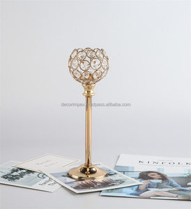 Candelabro de cristal dorado plateado resistente al calor candelabro de Metal elegante mesa de centro de mesa Pascua diseño de accesorios - Product Image 3