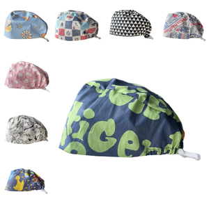 Chapeau d'infirmière pour femmes, accessoires hospitaliers, 100% coton tricoté, motif floral, imperméable, respirant, pour salle d'opération, usage dentaire - Product Image 6