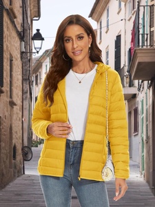 <b>Women's</b> Lightweight Puffer <b>Jacket</b> Hooded <b>Zip</b> <b>Up</b> Winter Coat Quilted Warm Outerwear with Pocket <b>Women</b> Shiny Bubble <b>Jacket</b> - Product Image 2