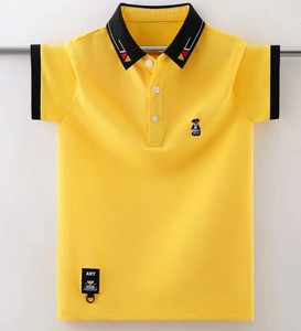 Polo tricoté décontracté à manches courtes pour enfants, en coton uni, pour garçons et filles - Product Image 4