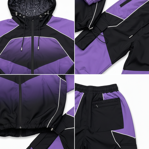 Conjunto Deportivo Informal de Verano para Hombre, Chaqueta y Pantalones Cortos, Estilo Colorido, Ropa Deportiva Esencial para Exteriores - Product Image 3