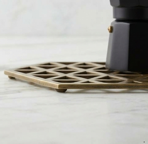 Sous-plat de cuisine hexagonal doré à motif géométrique, résistant à la chaleur, support de casserole, tapis de table - Product Image 2