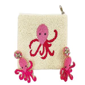 Pochette à monnaie brodée avec fermeture éclair, durable, multi-usages, organiseur de maquillage, en crêpe pur, élégante, par MD HANDICRAFTS - Product Image 1