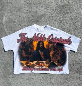 Y2K Streetwear personalizado DTG estampado Drop Shoulder Boxy Tee Heavyweight 300 GSM 100% algodón recortado Boxy hombres camisetas hombres moda - Product Image 1