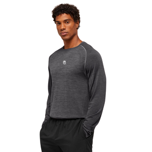 Camiseta Deportiva de Manga Larga sin Costuras para Hombre, Color Gris Oscuro, Ligera, Transpirable, para Gimnasio, Entrenamiento Atlético - Product Image 3