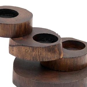 Juego de Portavelas de Madera Moderno, Hecho a Mano, Geométrico, para Decoración del Hogar - Product Image 3