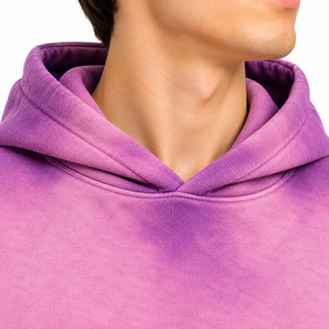 เสื้อฮู้ดผู้ชายสีม่วงชมพูไล่เฉดประดับดาว กางเกงขายาวทรงกว้าง ชุดวอร์มสตรีทแวร์พรีเมียม - Product Image 5