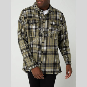 OEM/ODM High Quality Men's 100% Wool Plaid Check <b>Flannel</b> Shirt Boy Checked Casual Vintage <b>Jacket</b> Anti-Wrinkle Custom Button - Product Image 3