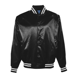 Pakistan Made Winter Men's Baseball Varsity Jacket Custom Satin <b>Stand</b> Breathable Windproof Cartoon Silk Screen Printed Letters - Product Image 5