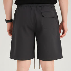 High Quality Men's Black Cargo <b>Shorts</b> Drawstring Waist Quick Dry Oxford Fabric Casual Bermuda Style Front Logo Placement - Product Image 5