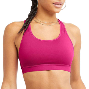Soutien-gorge de sport pour femme, soutien moyen, sans coutures, logo frontal uni, respirant, séchage rapide, idéal pour la gym, le fitness, la course et le yoga - Product Image 1