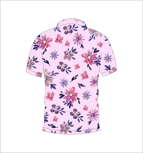 Camiseta Polo Floral Rosa Claro Personalizada, Manga Corta, Transpirable, Uniforme de Golf Informal para Hombre - Product Image 5