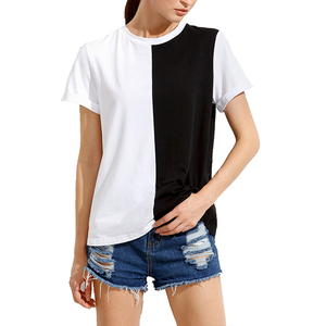 Camisetas de Mujer con Cuello Redondo, 100% Algodón, Lavado Ácido, Hechas a Medida OEM/ODM - Product Image 5