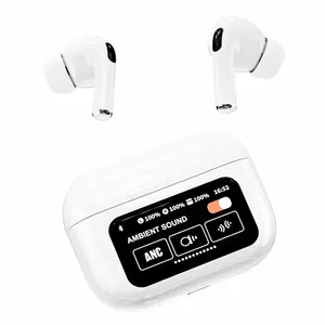 Fones de ouvido inteligentes Bluetooth 5.3 True Wireless com tela de toque com cancelamento de ruído e fones de ouvido esportivos à prova d'água sem fio
