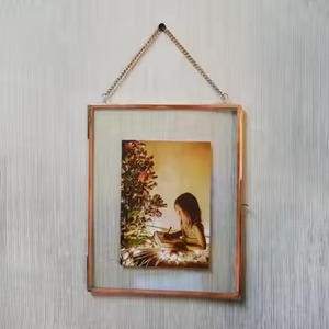 Exclusive Metal Glass Photo <b>Frame</b> Wall Mounted <b>Picture</b> Holder Interior Home Decor - Product Image 2