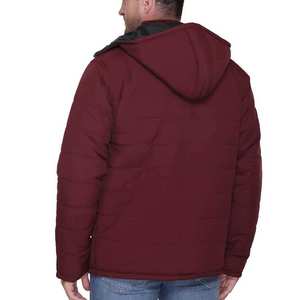 Men's Winter Outdoor Hooded Thick Silk <b>Lined</b> Cotton Filled Quilted <b>Jacket</b> Custom Logo 500g Fabric Weight Fashionable Casual wear - Product Image 5