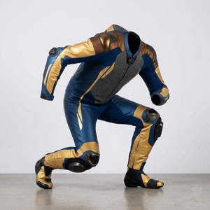 Combinaison de course moto en cuir une pièce professionnelle sur mesure, équipement de protection blindé CE pour la piste et la route, protection intégrale du corps - Product Image 4